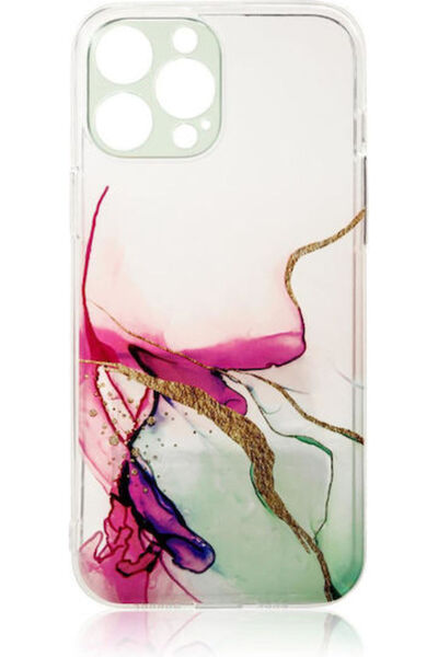 Hurtel Θήκη Πλάτης Σιλικόνης Τζελ Μέντα Μάρμαρο (iPhone 12 / 12 Pro)