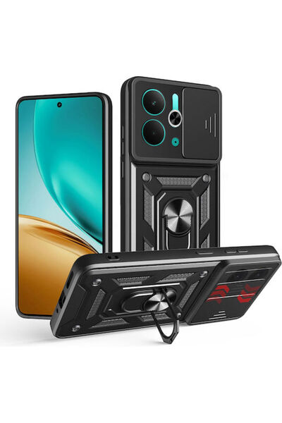 Techsuit Σειρά Camshield Πίσω Κάλυμμα Πλαστικό / Σιλικόνη Μαύρο (Realme 14T) ...