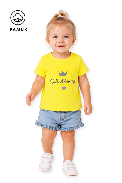 difa kids Baby Girl Heart Printed Casual Short Sleeve Summer T-Shirt