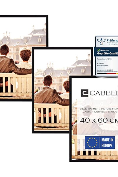 OEM Rame pentru Fotografii MDF Set de 3 Rafturi Moderne Din Lemn Negru 40x60 cm