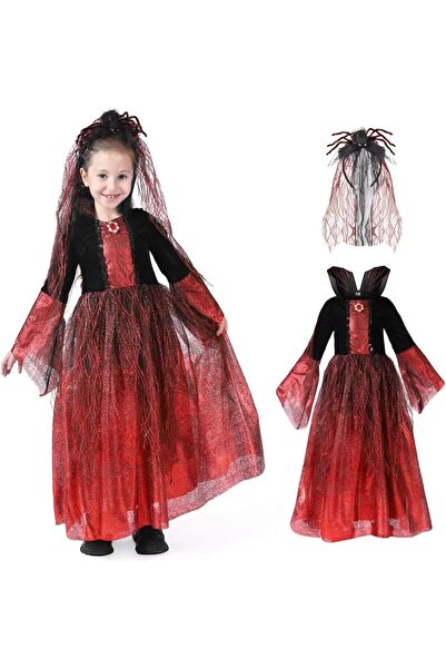 OEM Costum Rochie Vampir Vampiră Haine de Carnaval de Halloween Negru 10-12 Ani
