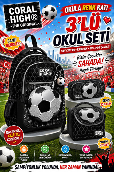 Coral High Kids Futbol Desenli 3’lü Yeni
