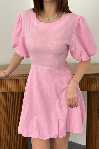 Generic Brand Rochie de in roz cu șiret la spate