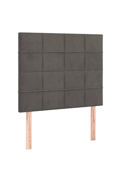 vidaxl Tăblie de pat gri închis 100x5x118/128 cm catifea