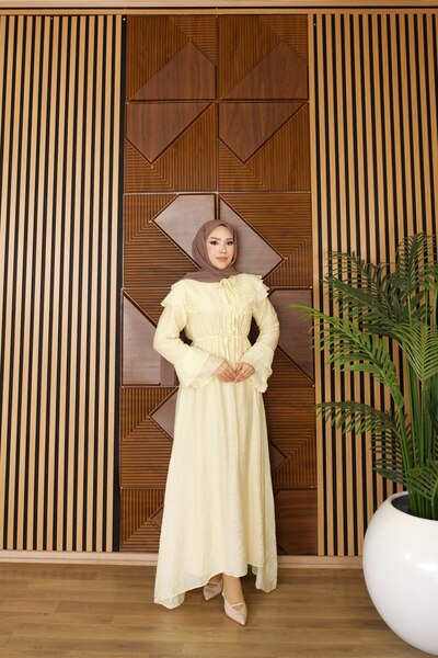 MVK MAVEKA COLLECTİON Half Buttoned Flounce Dress