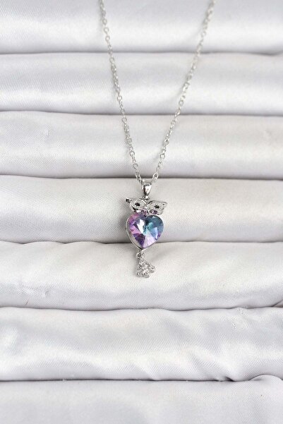 Inure Jewelry 316L Steel Chain Silver Color Owl Model Women's Necklace