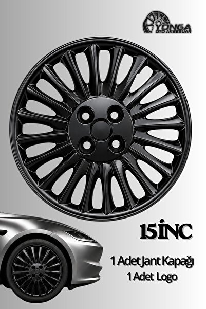 YONGA OTO AKSESUAR FİAT DOBLO 15 İnç Jant Kapağı 1 Adet Piano Black +1 Amblem...