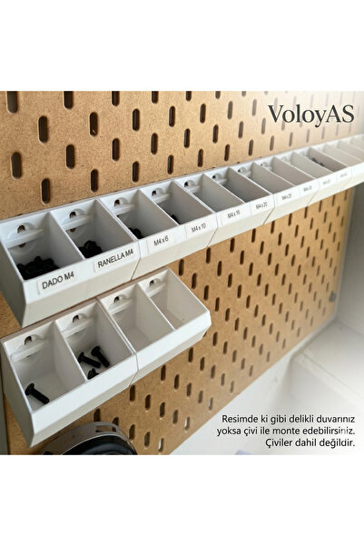 VOLOYAS Delikli Duvar Organizer Kutusu - 2 Gözlü Çok Amaçlı Düzenleyici Kutu ...