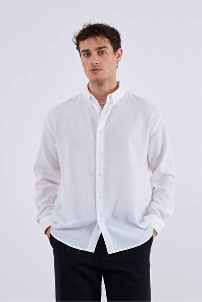 2512 Clothing قميص كتان بياقة بأزرار