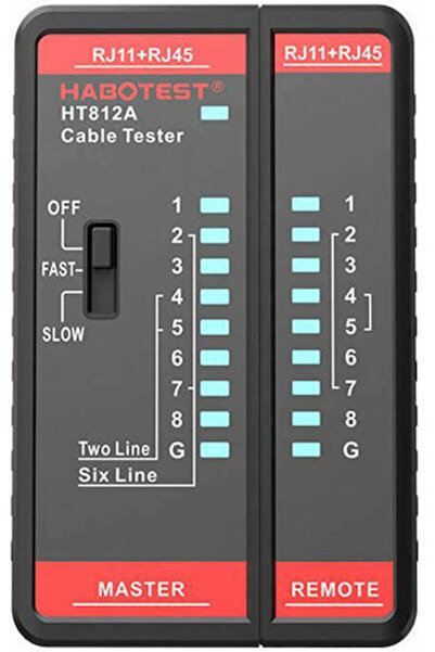 Habotest HT812A Ελεγκτής Καλωδίων Δικτύου RJ12 RJ45 RJ11