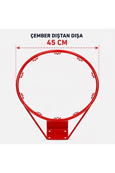 SLİPT Basketbol Potası ve Filesi 45 Cm Çember Çapı Duvara Monte Basketbol Çemberi
