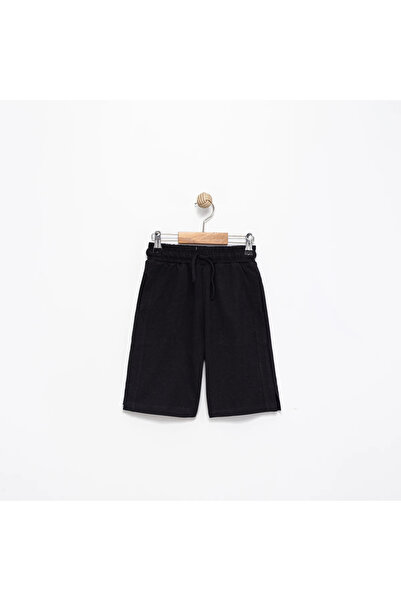 Divonette Boys' Basic Black Shorts – Lace-Up Cotton Summer Shorts