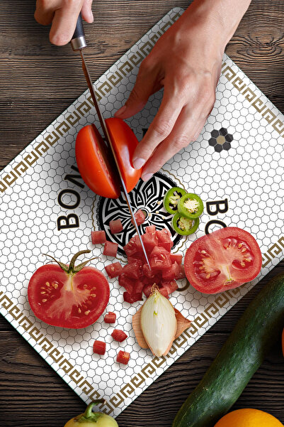 Decovetro Glass Cutting Board and Presentation Tray Amore Bonjour 25 X 35 cm