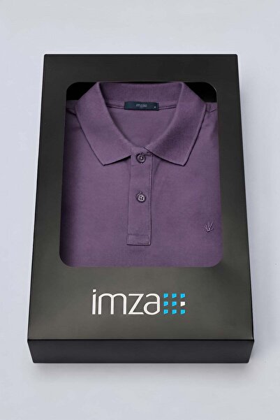 İmza Purple Polo Collar Pike Short Sleeve Slim Fit Cotton T-Shirt 1011260169