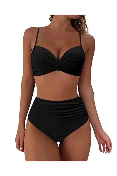 OEM RXRXCOCO Women's Wrap Push Up Bikini Top Tummy Control High Waist Bikini ...