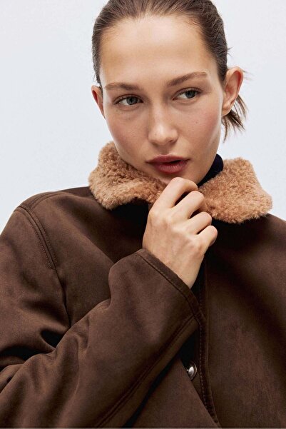 H&M Teddy-collared jacket