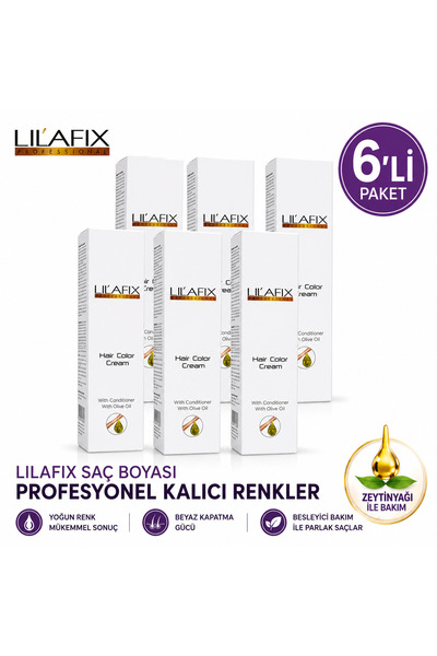 Lilafix 1/0 Siyah 6'lI Krem Tüp Boya 60 Ml.