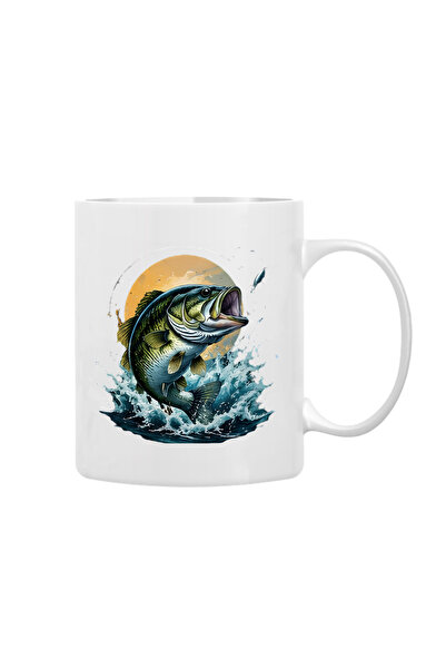 CERCİBAZAAR Fish Themed Special Design Porcelain Mug – 300 ml Stylish Mug wit...