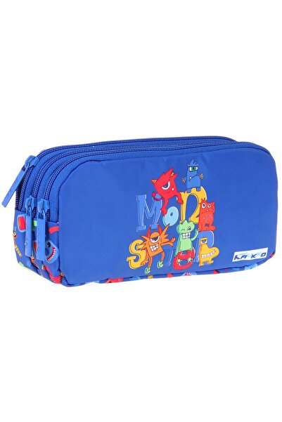 KAUKKO Kids Moster Printed Blue Boy's School Pencil Case Pencil Bag - L5406