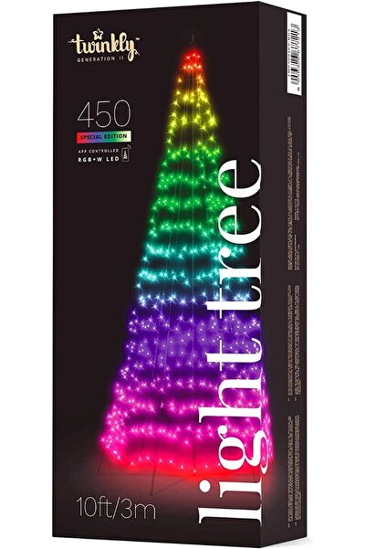 Twinkly Χριστουγεννιάτικο δέντρο με φώτα LED, με 450 LED RGBW και μαύρο πόλο,...