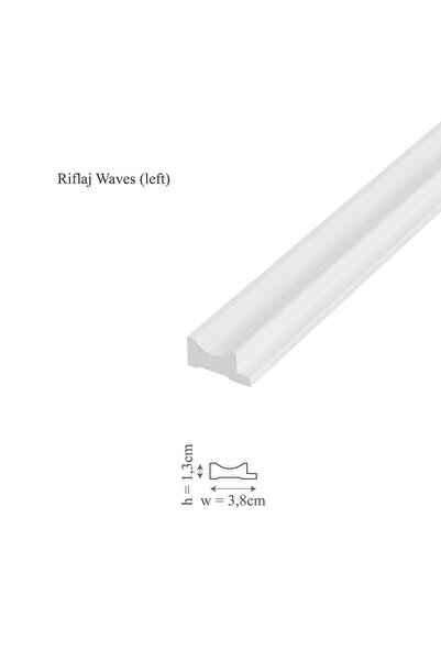 Manavi Profil stanga riflaj decorativ 3D, Waves L, 3.8x1.3x270 cm,