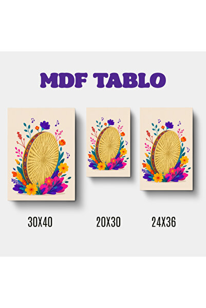 ZERYA Muzički instrumenti Def Motiv Dizajniran Zidni Dekorativni MDF Drveni R...
