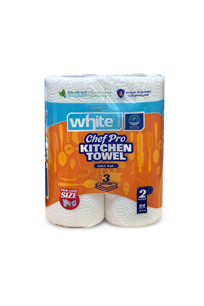 WHITE Kitchen Towels 64 Sheets x 2