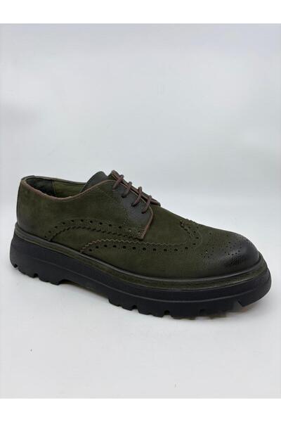 Papuccu Khaki Nubuck Men's Leather Shoes