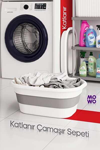 Mowo Home Katlanabilir Silikon Çamaşır Sepeti, Akordiyon Katlanır Sepet, Yer ...