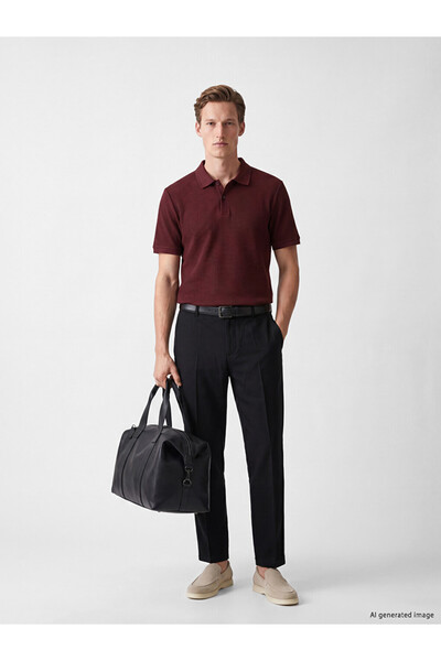 LC Waikiki Southblue Black Regular Fit Linen Look Men's Trousers