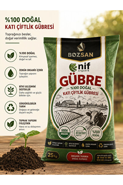Bozsan Nif Organik Katı Çiftlik Gübresi 25 Kg