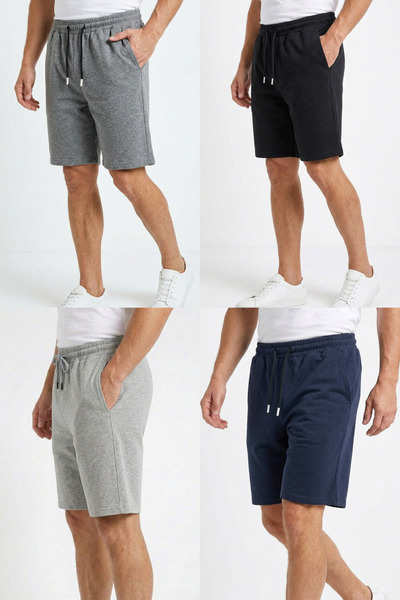 STRAVON Men's Relaxed Fit Summer Basic Shorts with Side Pockets Above the Knee