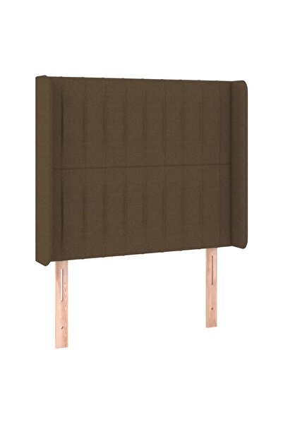 vidaxl Tăblie de pat cu aripioare maro închis 83x16x118/128 cm textil