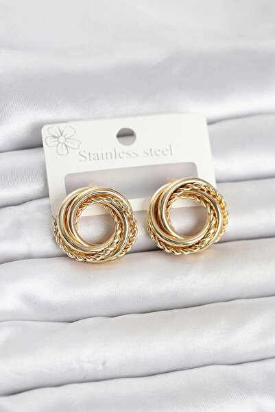 Generic Brand Mey Import ®   316L Steel Gold Color Hoop Model Assortment Wome...