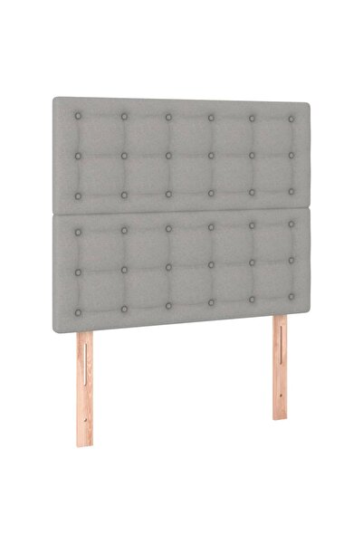 vidaxl Tăblie de pat gri deschis 80x5x118/128 cm, material textil