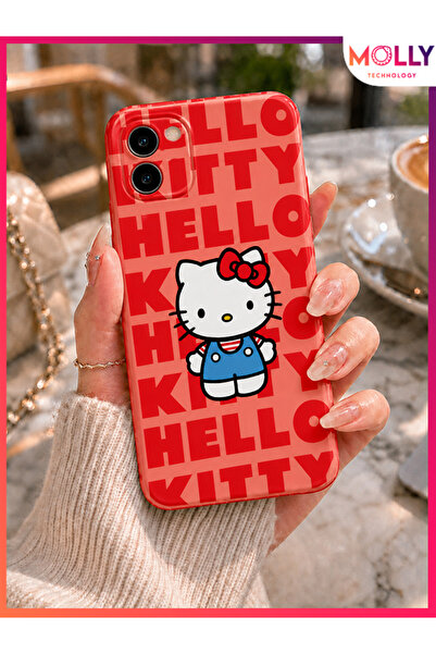 Molly SAMSUNG GALAXY A03 İçin Pamuk Şeker Hello Kitty Desenli Silikon Kılıf