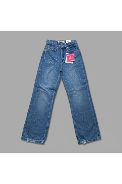 Miele Blugi wide leg cu model de strasuri