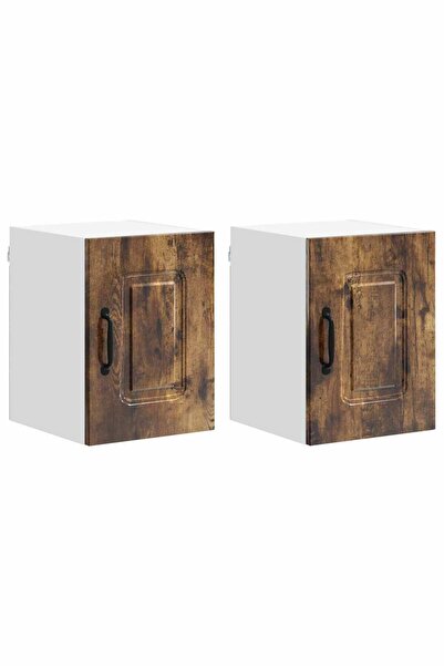 vidaxl Dulap de bucătărie Kalmar 2 pcs Stejar fumuriu 30 x 31 x 40 cm