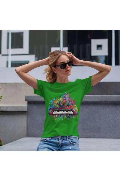 iLovePrints Colorful Abstract Piano Tshirt