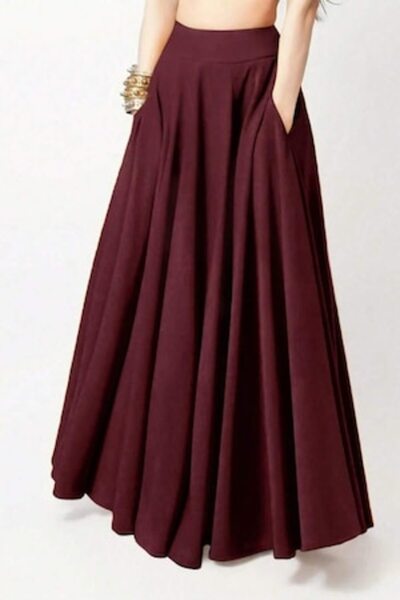 StreetWear Outlet Fustă de damă, maxi, casual, cu buzunare laterale, bordo, L