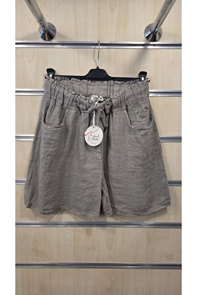 Park Moda Ιταλικό λινό σορτς με απλό σχέδιο