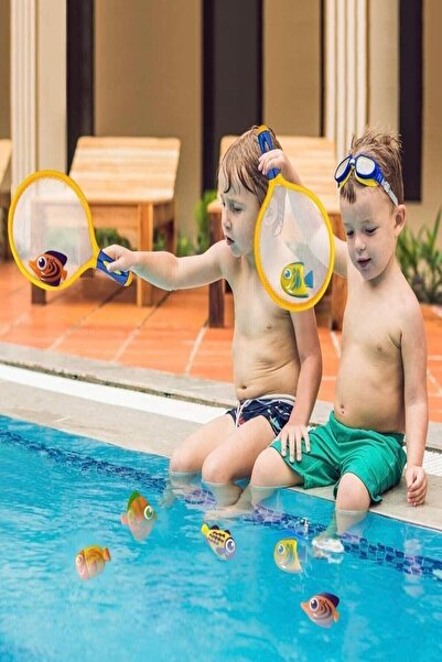 Byanes Renkli Fileli Balık Yakalama Oyuncağı, Havuz ve Deniz için Eğlenceli Set