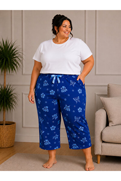 Lady Queen Lycra Ring Viscose King Size Capri Pajama Bottoms 6021