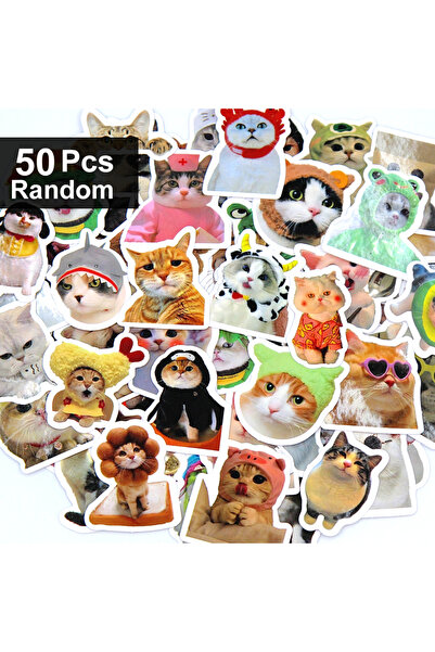Choice1 50pcs random 100/500/1000pcs Funny Cat Stickers Cartoon Cute Decals T...