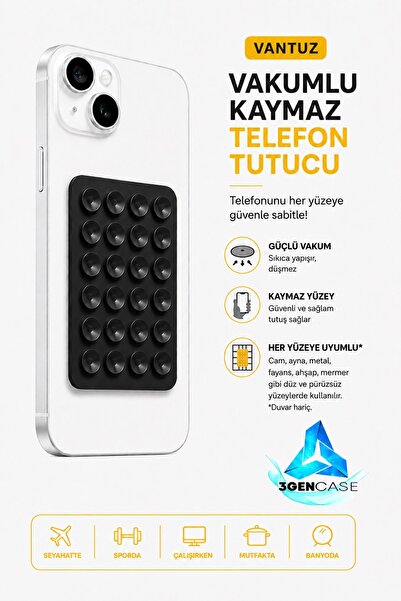 3GEN CASE Cep Telefonu Tutucu Vantuz Vakumlu Kaymaz Tüm Telefonlar ile Uyumlu...