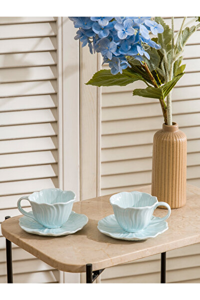 LC Waikiki Esvab • Modern & Exquisite Embossed Porcelain Coffee Cup Set for 2...