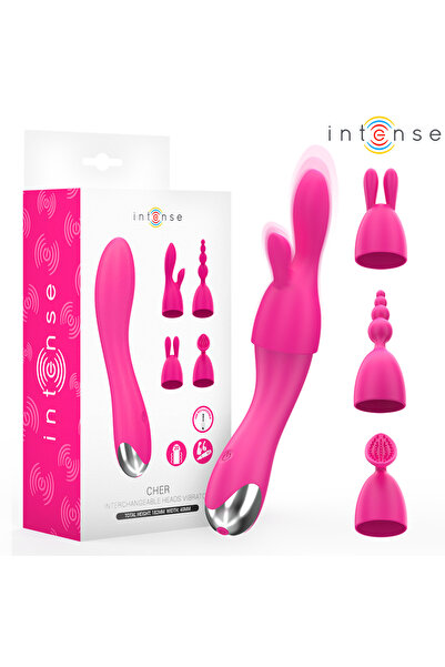 INTENSE Vibrator Cher cu 20 Moduri si Capete Interschimbabile