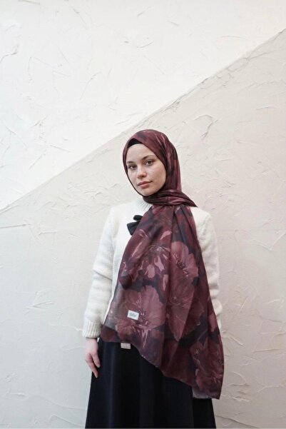 YILDIZ SCARFS Müjgan Desen Indian Cotton Shawl - Burgundy