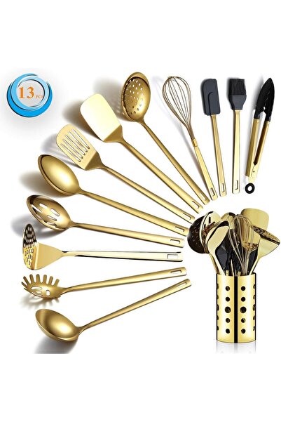 Berglander Set Ustensile de Bucătărie Gold – Berglander, 13 Piese, Oțel Inoxi...