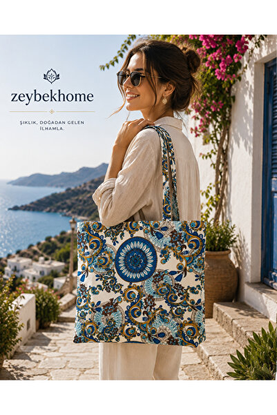 zeybekhomee Zeybekhome Premium Mandala Desenli Bez Çanta – Şık ve Kullanışlı ...